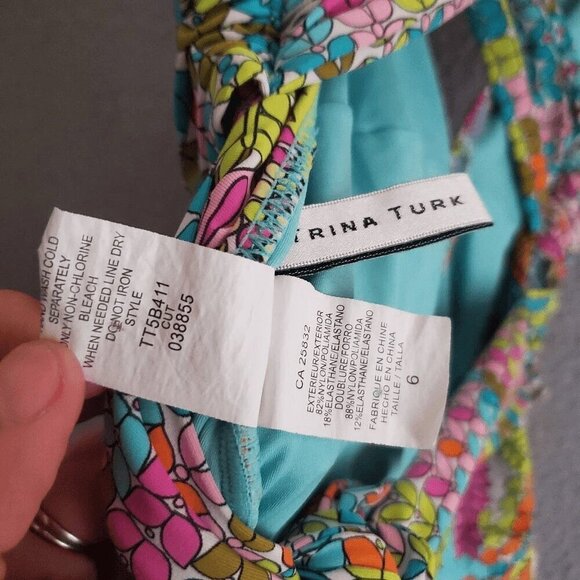 Trina Turk Women's Coral Reef Anthropologie Online Exclusive Swimsuit 6 - Picture 6 of 9